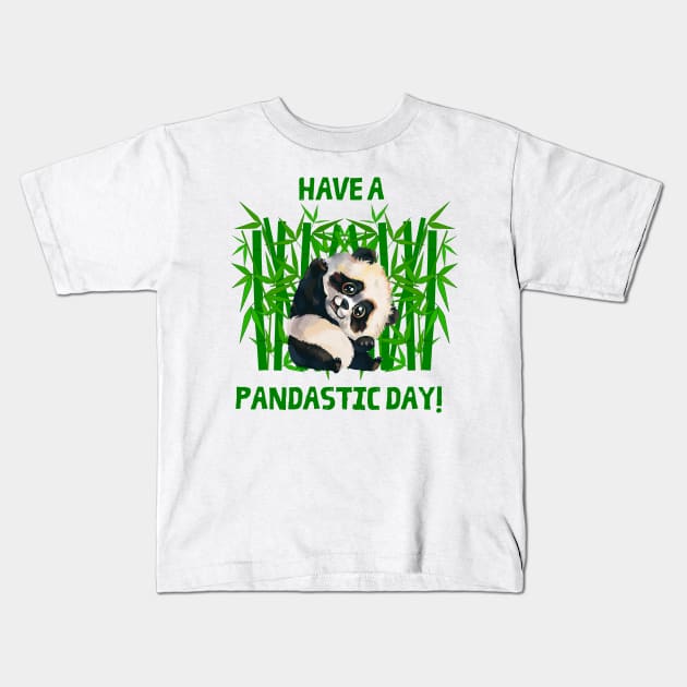 Have a pandastic day! Kids T-Shirt by Lukaschwookie